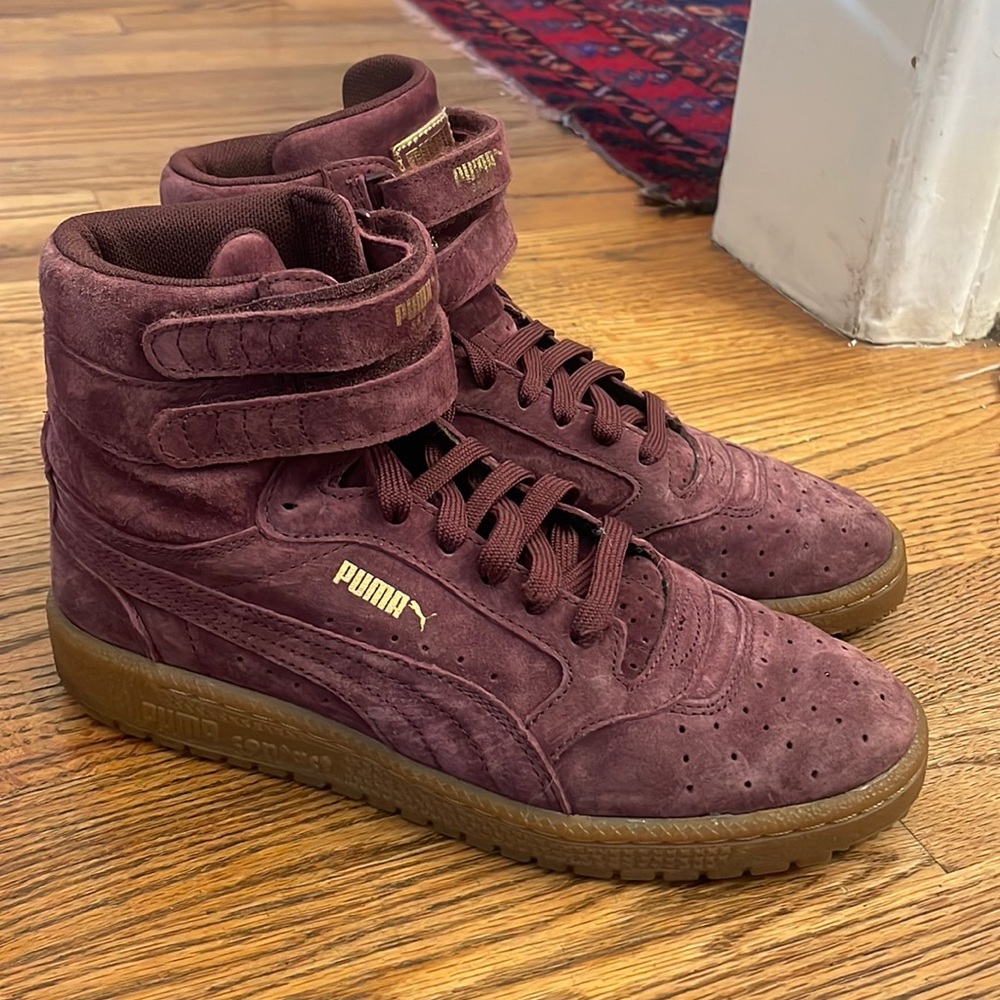 Puma Sky Contact Purple Suede High Tops Womens